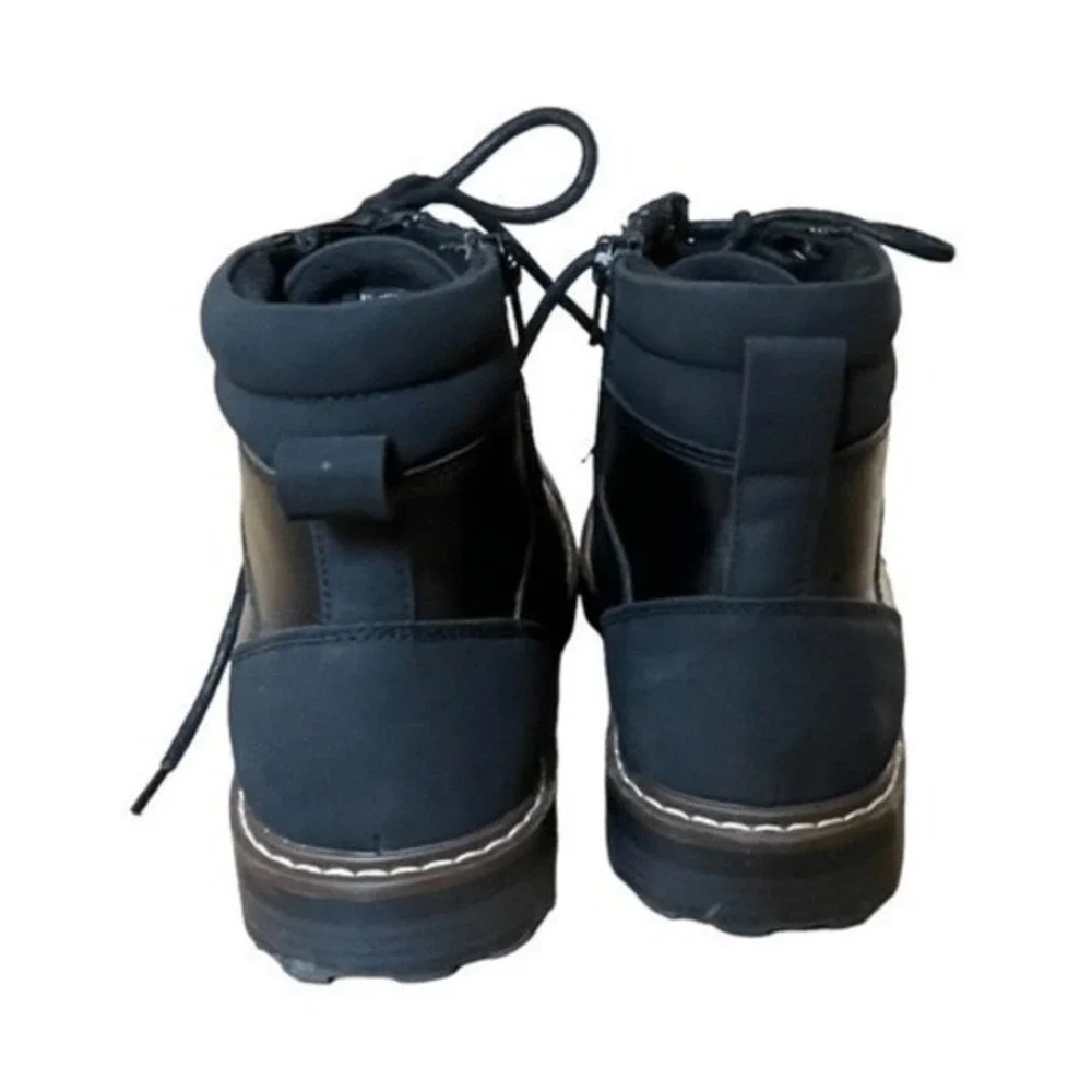 Sonoma‎ Goods For Life Garner Boots Black Faux Leather Lug Sole 8.5